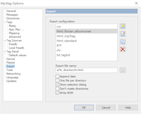Export configuartions and settings